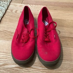 Red hardly worn vans womens 9